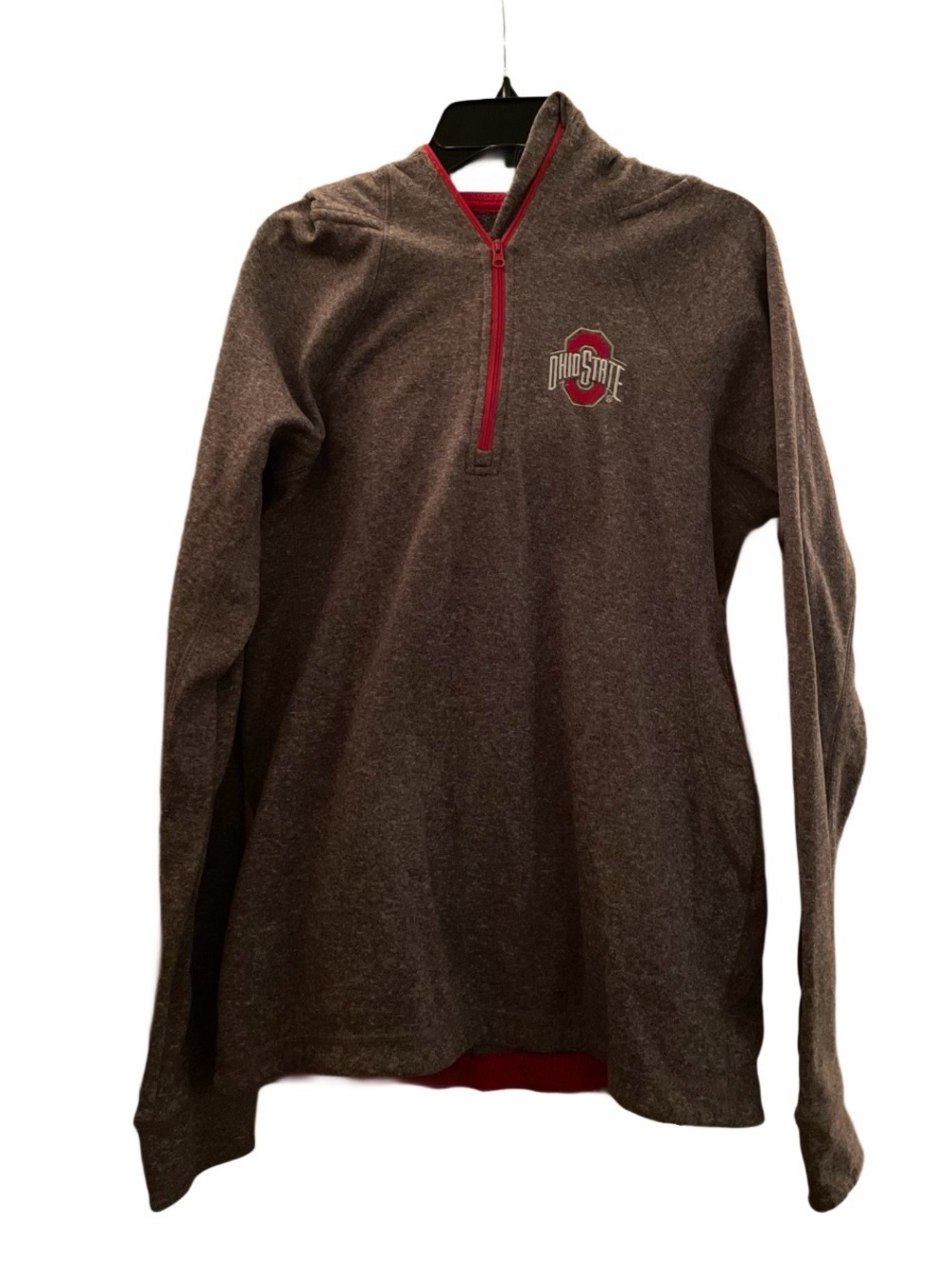 Ohio State Grey Quarter-Zip Pullover Sweater